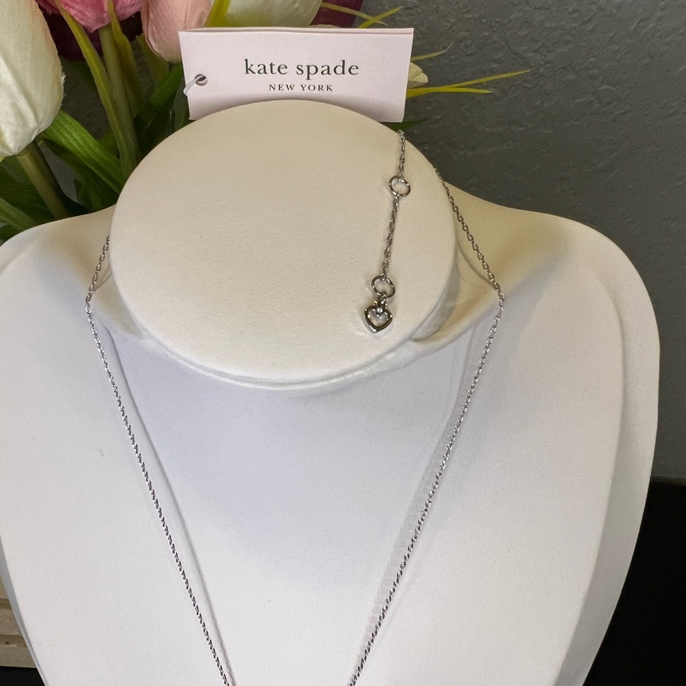 Kate Spade Bouquet Toss Silver Blue Stone Necklace - Picture 4 of 6